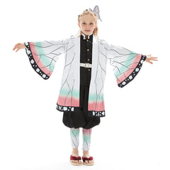 Kinder Mädchen Demon Slayer Kochou Shinobu Cosplay Kostüm Uniform Outfit Halloween Karneval Anzug
