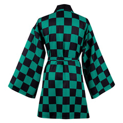 Demon Slayer: Kimetsu No Yaiba Kamado Tanjirou 3D Druck Umhang Erwachsene Unisex Haori mit Ohrringe