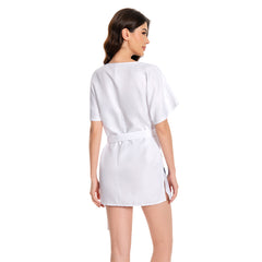 ABBA 70er Jahr Kleid Retro Style Damen Kleid Sommer kurzarm Outfits
