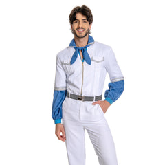 Herren Cosplay Kostüm Jumpsuit Outfits Halloween Karneval Anzug ABBA Benny Anderson Retro Style