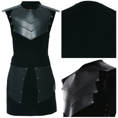 Gothic Mittelalter Oberteil Stehkragen Ärmellos Jacke für Herren Männer Ritterkostüm Halloween Karneval