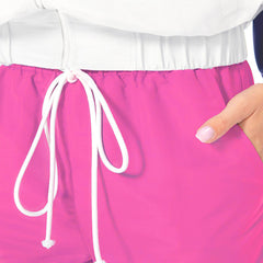Jogginganzug 80er/90er Jahre Erwachsene Karneval Party rosa weiß Halloween Kostüm