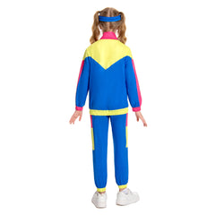 Kinder 80er Cosplay Kostüm Outfits Halloween Karneval Anzug Retro Trainingsanzug