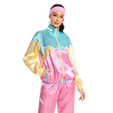 Damen 80er Jahre Kostüm Cosplay Kostüm Outfits Halloween Karneval Party Anzug 2 Stück Windbreaker Outfits 80er Jahre Trainingsanzug