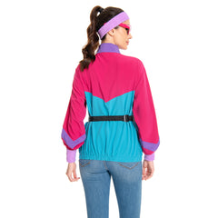 Damen rosa Cosplay Kostüm Outfits Halloween Karneval Anzug Jacke 80er