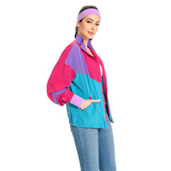 Damen rosa Cosplay Kostüm Outfits Halloween Karneval Anzug Jacke 80er