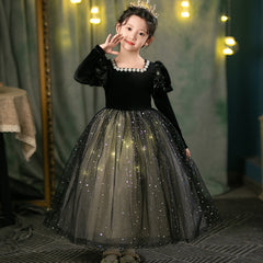 Kinder Mädchen Kleid Prinzessin Kleid High-End-Samt Geburtstag Geschenk