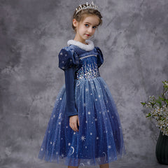 Kinder Mädchen Prinzessin blau tutu Kleid Umhang Cosplay Kostüm