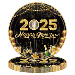 2025 Neujahrsparty Geschirr Set Einweg Party Tischtuch Prop