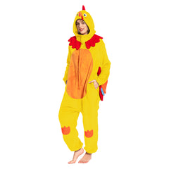 Erwachsene Unisex Gelber Truthahn Tier kostüm grün Schlafanzug einteiliger Pyjama