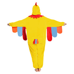 Erwachsene Unisex Gelber Truthahn Tier kostüm grün Schlafanzug einteiliger Pyjama