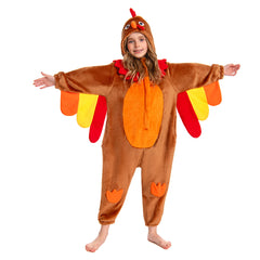 Kinder Truthahn Tierkostüm Schlafanzug einteiliger Pyjama Bademäntel für Erwachsene unisex Thanksgiving