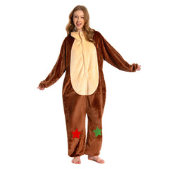 Unisex Erwachsene Familienpyjamas Weihnachten - Schneemann, Rentier Weihnachtsmann Schlafanzug einteiliger Pyjama