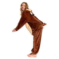 Unisex Erwachsene Familienpyjamas Weihnachten - Schneemann, Rentier Weihnachtsmann Schlafanzug einteiliger Pyjama