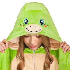 Erwachsene Unisex Meeresschildkröte Tier kostüm grün Schlafanzug einteiliger Pyjama