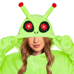 Erwachsene Unisex Aliens kostüm grün Schlafanzug einteiliger Pyjama