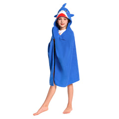 Kinder blau Hai Strandtücher mit Kapuze Tierkostüm Robe Sommer
