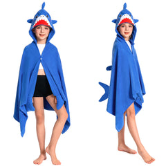 Kinder blau Hai Strandtücher mit Kapuze Tierkostüm Robe Sommer