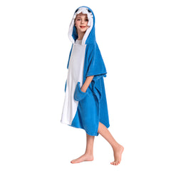Kinder blau Hai Strandtücher mit Kapuze Tierkostüm Sommer Robe