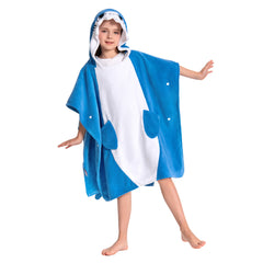 Kinder blau Hai Strandtücher mit Kapuze Tierkostüm Sommer Robe