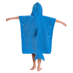 Kinder blau Hai Strandtücher mit Kapuze Tierkostüm Sommer Robe