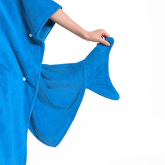 Kinder blau Hai Strandtücher mit Kapuze Tierkostüm Sommer Robe