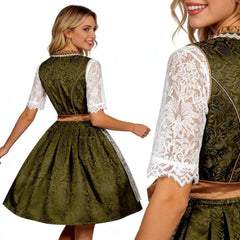 Damen grün Oktoberfest Kleid Cosplay Kostüm Outfits Halloween Faschingskostüm Münchner Bierfest