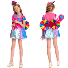 Kinder Mädchen Zuckerwerk Cosplay Kostüm Outfits Fantasia Halloween Karneval Party