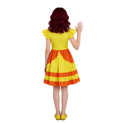 Super Mario Kinder Mädchen Kleid Prinzessin Peach Cosplay-Kostüm für Halloween Karneval oder Partys