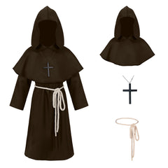 Kinder Braune mittelalterliche Renaissance-Mönchsrobe Priestergewand