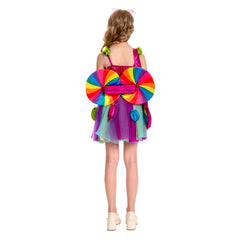 Kinder Mädchen Süßigkeit Cosplay Kostüm Outfits Fantasia Halloween Karneval Party