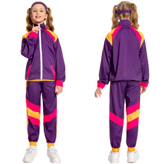 Kinder Retro Vintage Hip-Hop Disco Tanz Cosplay Kostüm Outfits Halloween Karneval Anzug