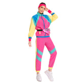 80er Retro Disco Kostüme Halloween Damen Halloween Karneval Trainingsanzug