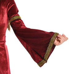 Kinder Retro Medieval Mädchen Kleid Rot Partykleid Kostüm Outfits Halloween Karneval Party Anzug