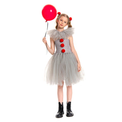Mädchen Tülle Kleid Pennywise Hochzeit Partykleid Geburstag Festkleid Ärmellos Kostüm
