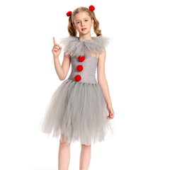 Mädchen Tülle Kleid Pennywise Hochzeit Partykleid Geburstag Festkleid Ärmellos Kostüm