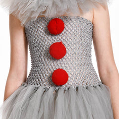 Mädchen Tülle Kleid Pennywise Hochzeit Partykleid Geburstag Festkleid Ärmellos Kostüm