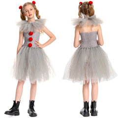Mädchen Tülle Kleid Pennywise Hochzeit Partykleid Geburstag Festkleid Ärmellos Kostüm
