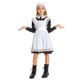 Kinder Mädchen Thanksgiving 17. Jahrhundert Kolonialstil Pilger Hirtenmädchen Kleid Cosplay Kostüm Outfits Halloween Karneval Anzug