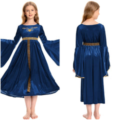 Kinder Mädchen blau Retro Mittelalterliches Palast Prinzessin Kleid Cosplay Kostüm Outfits Halloween Karneval Anzug