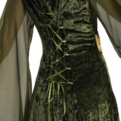 Damen Mittelalter Kleid mit Kapuze Halloween Karneval Cosplay Kleid