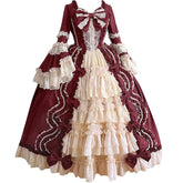 Damen Rokoko barock Kleid cosplay prinzessin kleid schleife spitze chiffon spleißen lolita tutu kleid