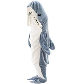 Hai-Decke Hoodie Erwachsene, tragbare Hai-Decke, Hai-Schlafsack, weicher kuscheliger warmer Flanell-Hoodie, Hai-Decke Onesie