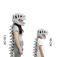 Lustiger Dinosaurier-Skelett-Kopfbedeckung Plüschtier für Erwachsene & Kinder – Perfekt für Cosplay, Karneval & Mottopartys