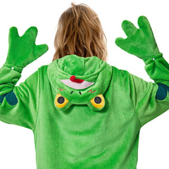 Erwachsene Unisex Frosch Tier kostüm grün Schlafanzug einteiliger Pyjama