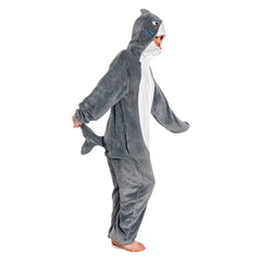 Erwachsene Unisex Hai Tierkostüm Schlafanzug einteiliger Pyjama