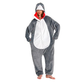 Erwachsene Unisex Hai Tierkostüm Schlafanzug einteiliger Pyjama