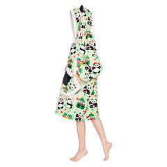 Erwachsene Unisex Panda tragbar Decke mit Kapuze Tiekostüm Homewear