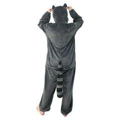 Erwachsene Unisex Waschbär Tierkostüm Schlafanzug einteiliger Pyjama
