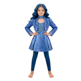 Kinder Mädchen blau Kleid Descendants Chloe Cosplay Kostüm - Perfekt für Halloween Karneval Mottoparty Convention
